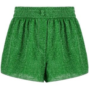 Oséree Emerald Lumière Lurex shorts